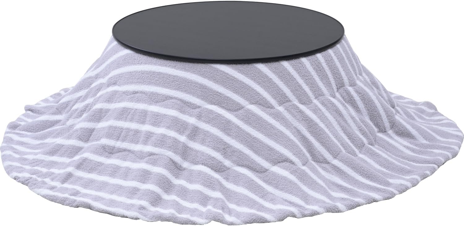 カジュアル丸型こたつテーブル 80cm 専用布団セット ブラック