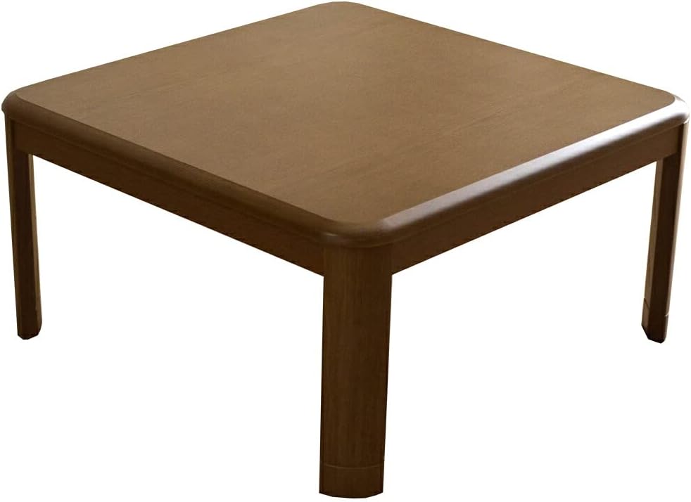 オールシーズン使える高く調節可能なブラウンこたつテーブル 80×80cm