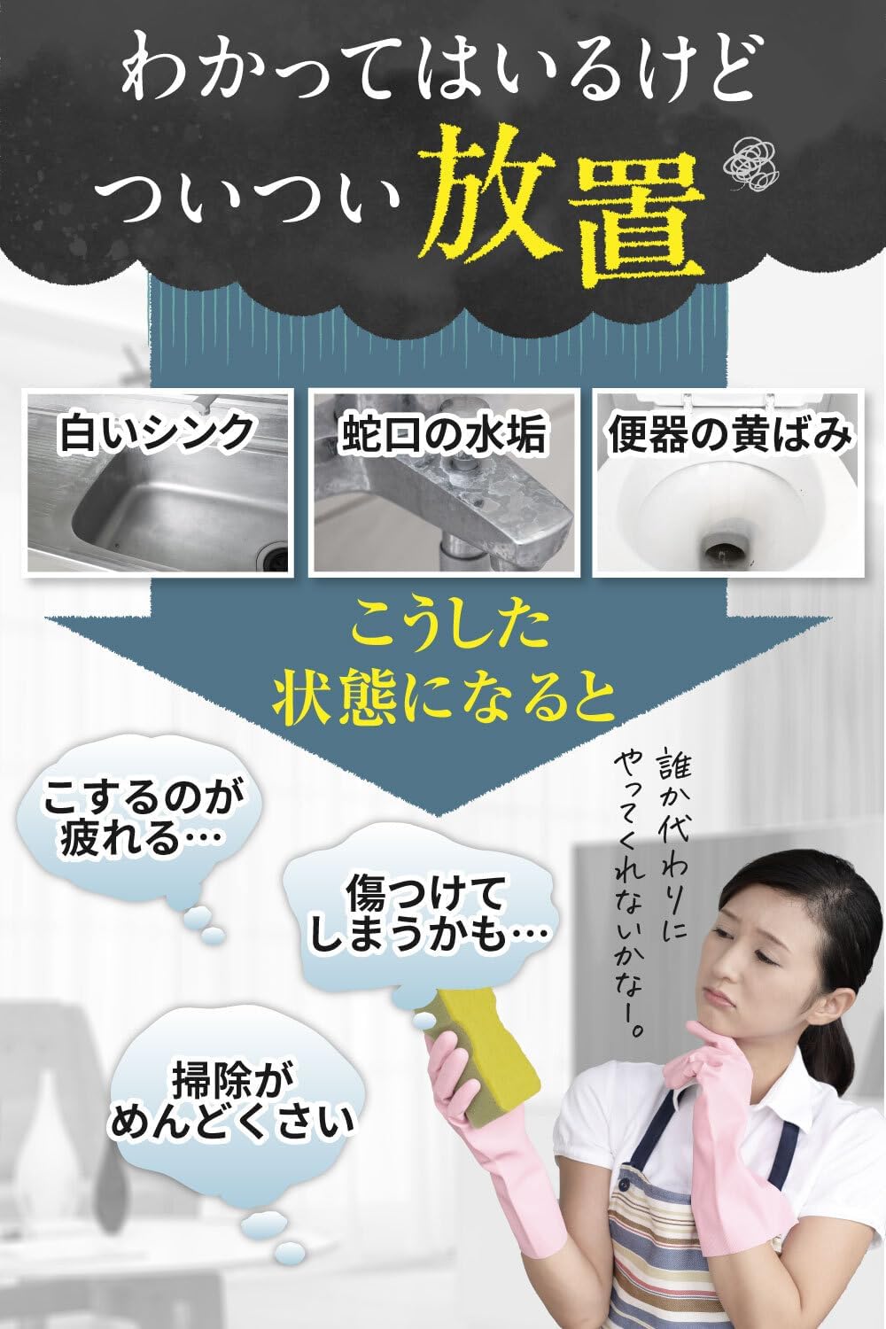 酸性水垢クリーナー 450ml - こすらず取れる水あか汚れ
