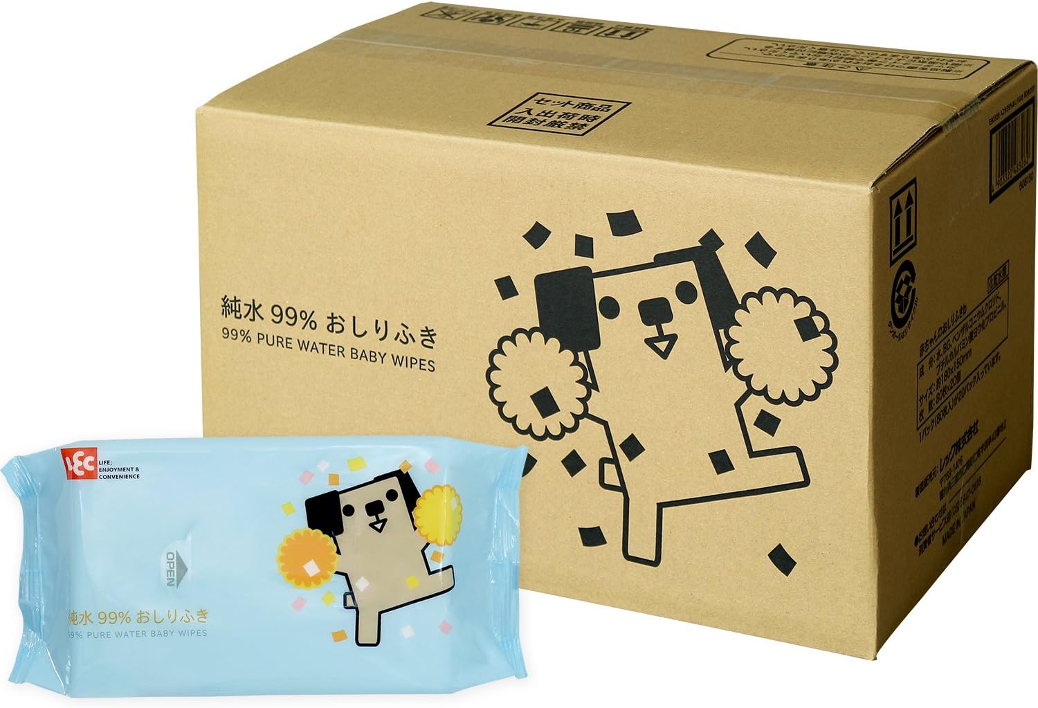 純水99%おしりふき「ポチ」80枚入×20個 (1600枚)