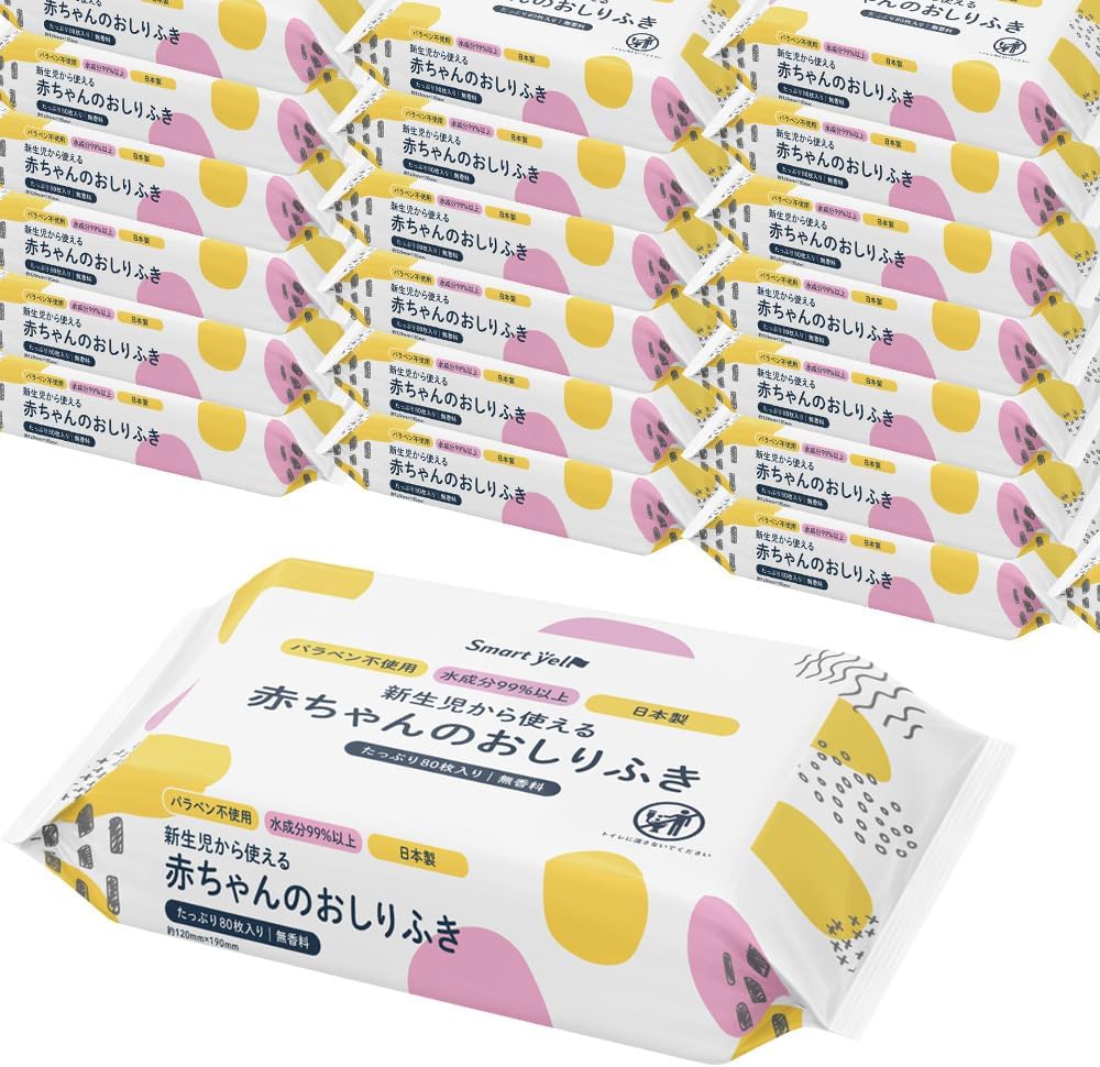 日本製 おしりふき まとめ買い 2880枚（80枚×36個）ノンアルコール・無香料・保湿成分配合