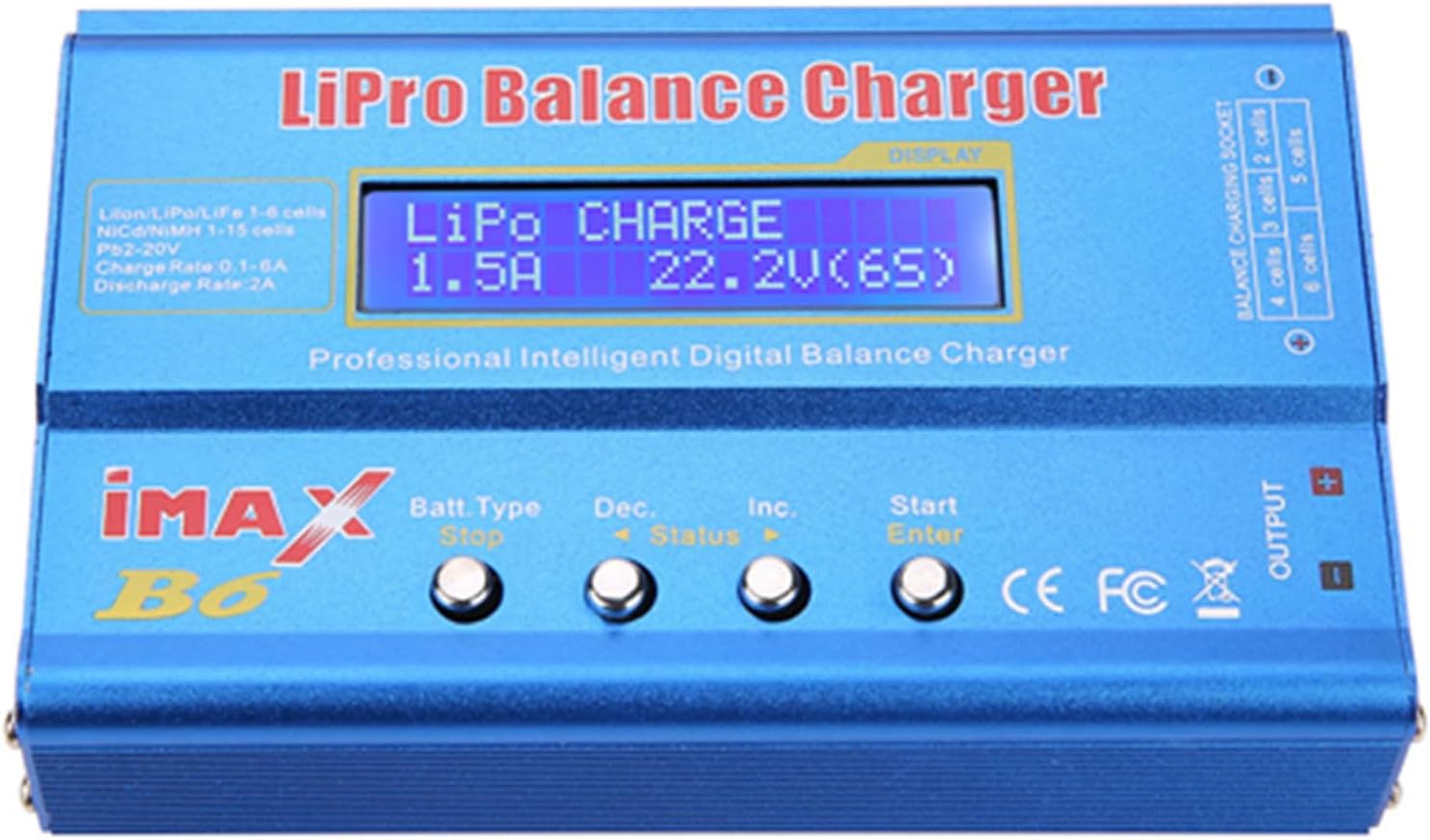 Hilitand iMAX B6 LiPo/ニッカド バッテリー充電器 LCD表示 80W ラジコン用