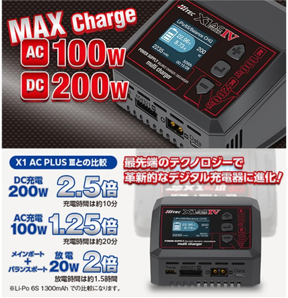 ハイテック マルチチャージャー X1 ACプラスIV 高性能充電器 AC/DCデュアルチャンネル 日本正規品