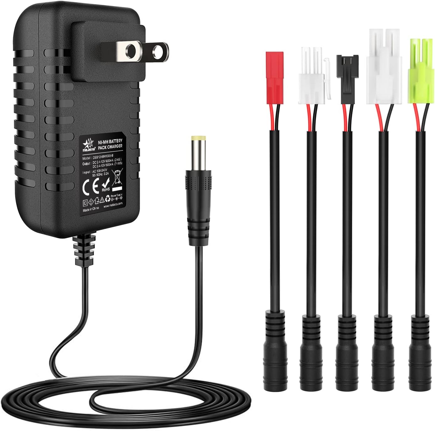 東京マルイ・ラジコンモデル用 5本変換ケーブル付きニッケル水素バッテリー充電器 2.4V-12V