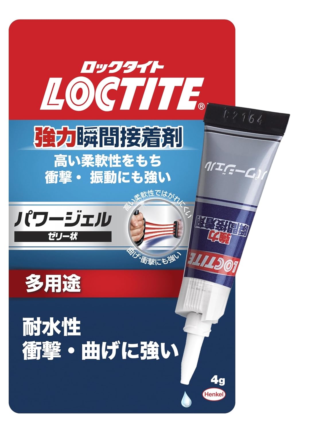 高い柔軟性と衝撃強度を持つLOCTITE強力瞬間接着剤パワージェル4g