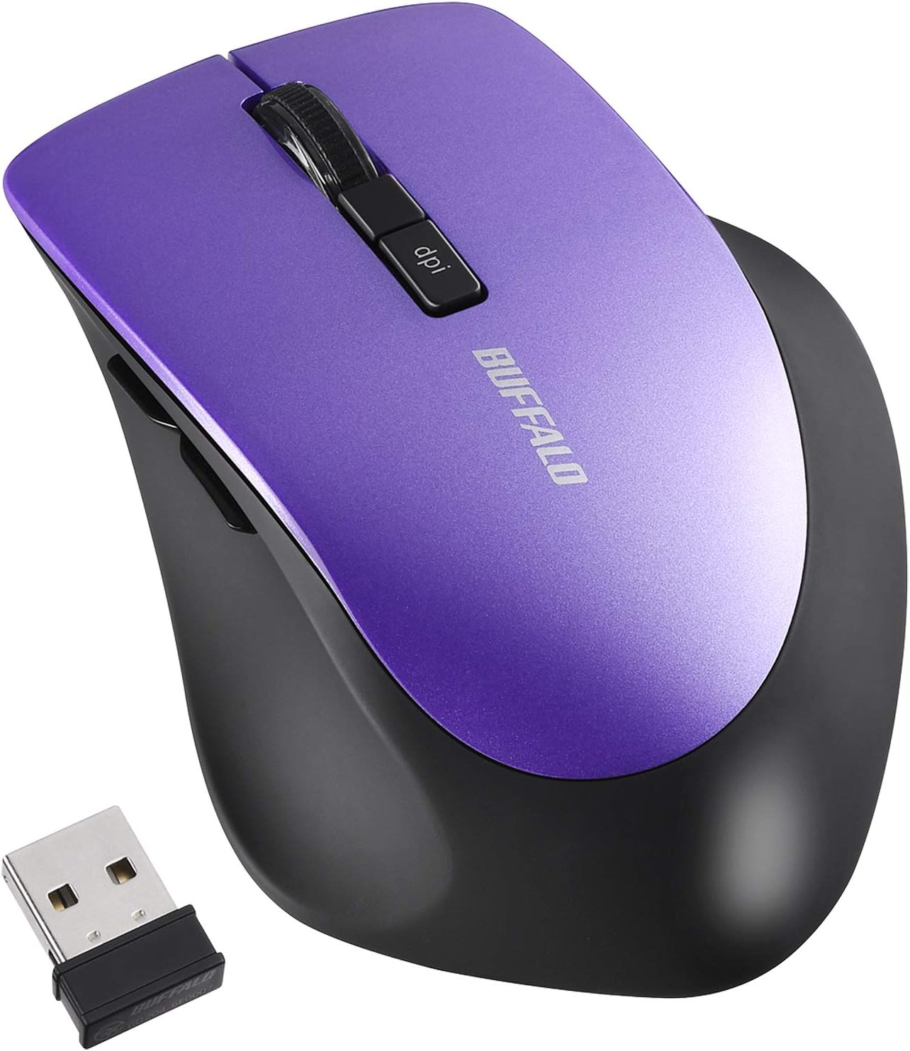 バッファロー 無線静音マウス 5ボタン dpi切替 BlueLED パープル BSMBW325PU