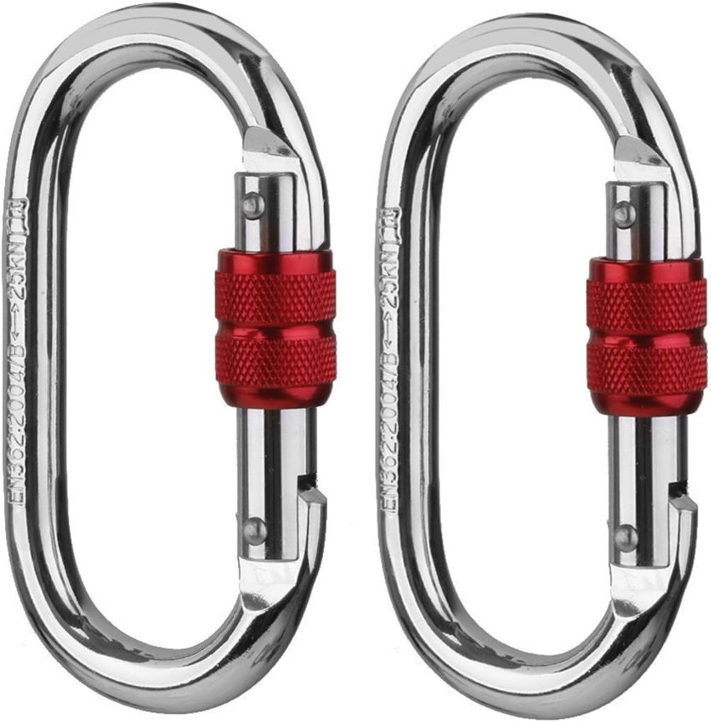 登山用 ハードスチール製 超軽量カラビナ 25KN 2セット