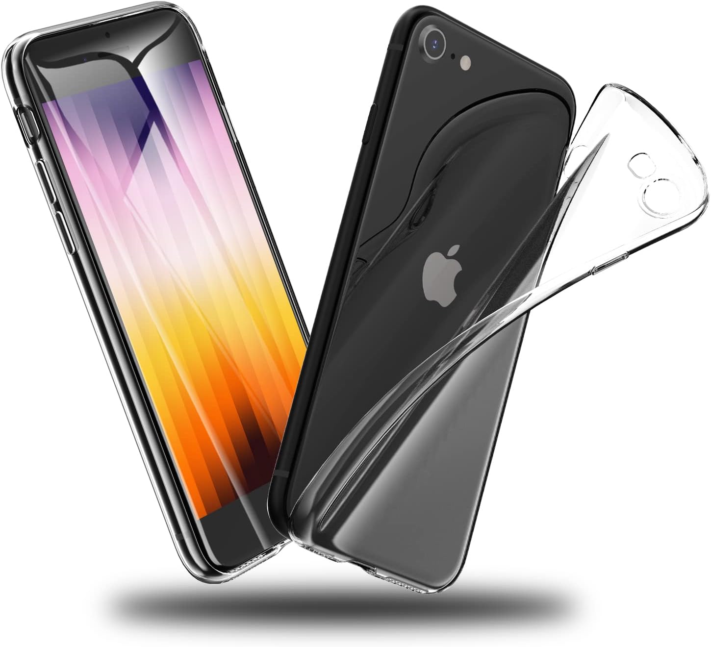 iPhone SE (第3世代/第2世代) 用 薄型耐衝撃クリアケース カメラ保護付き