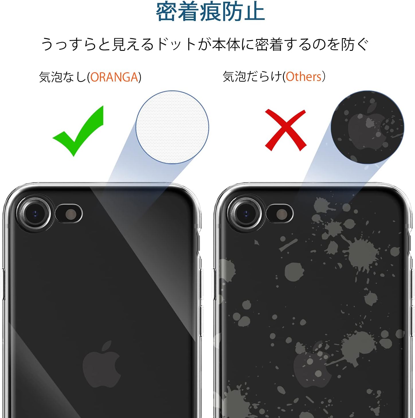 iPhone SE (第3世代/第2世代) 用 薄型耐衝撃クリアケース カメラ保護付き