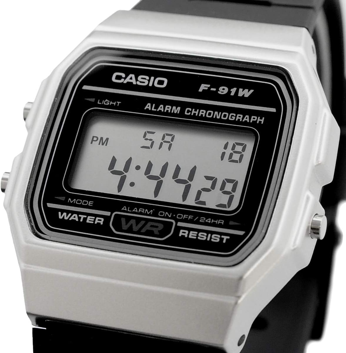 ユニセックス シルバー クオーツ腕時計 CASIO F-91WM-7A