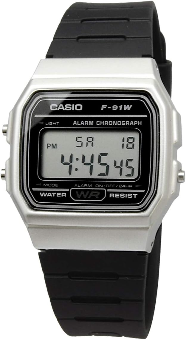 ユニセックス シルバー クオーツ腕時計 CASIO F-91WM-7A
