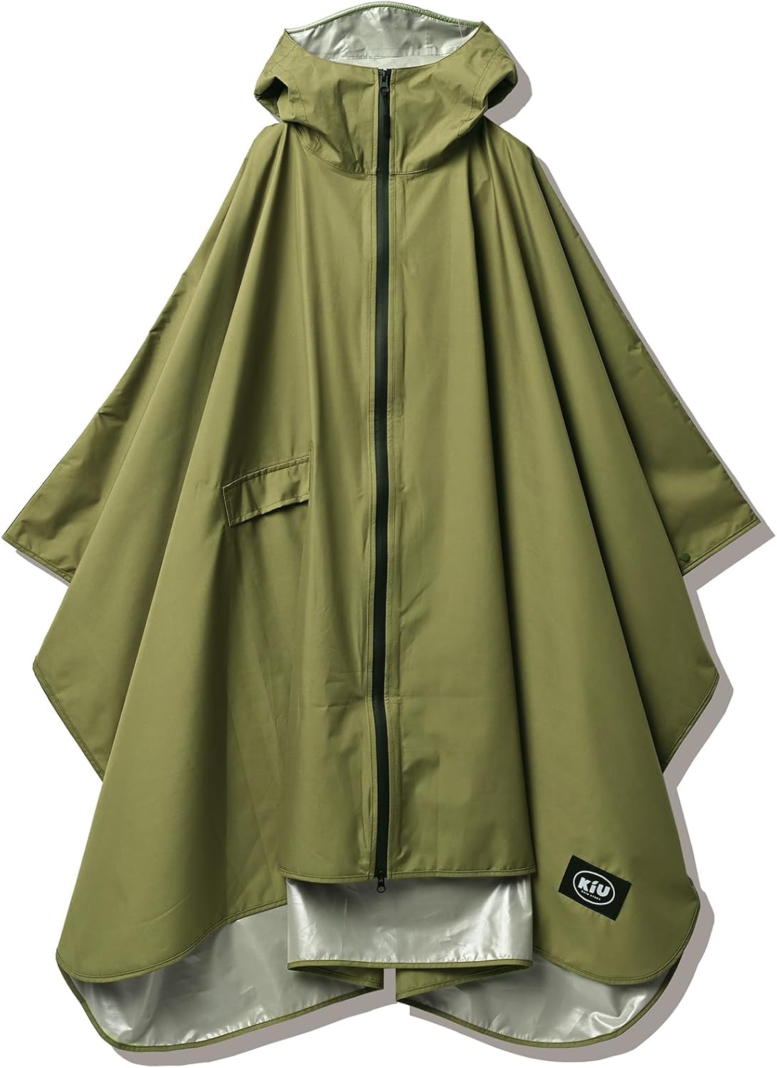 カーキ色フリーサイズのKiuデイリー雨具ポンチョ