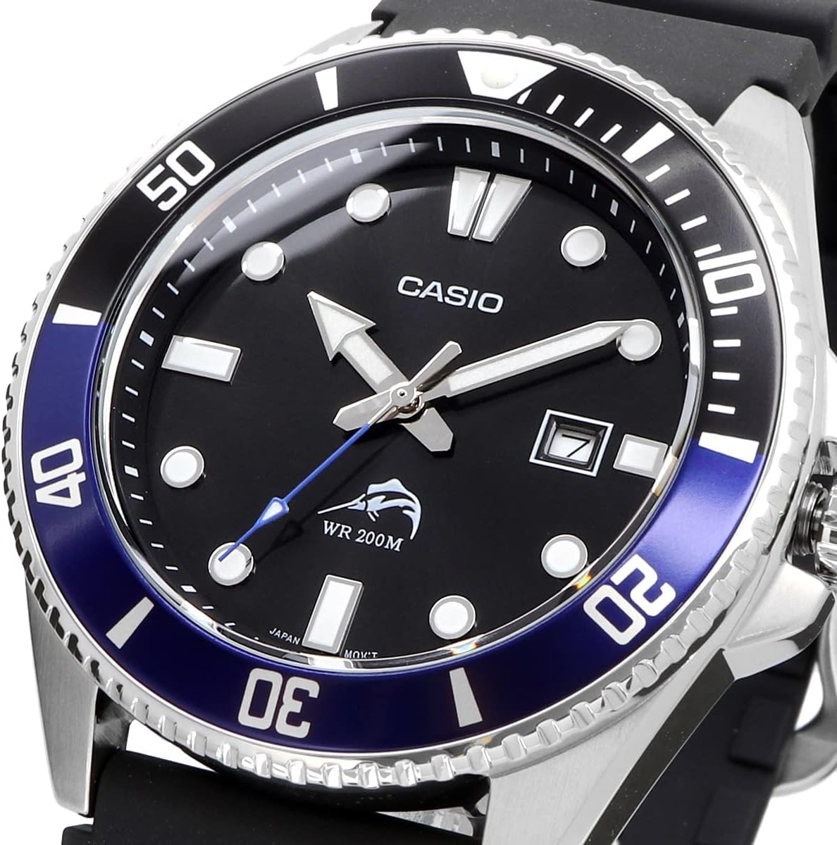 ダイバー用ブラック×ブルーベゼル腕時計 メンズ【CASIO MDV-106B-1A1V】