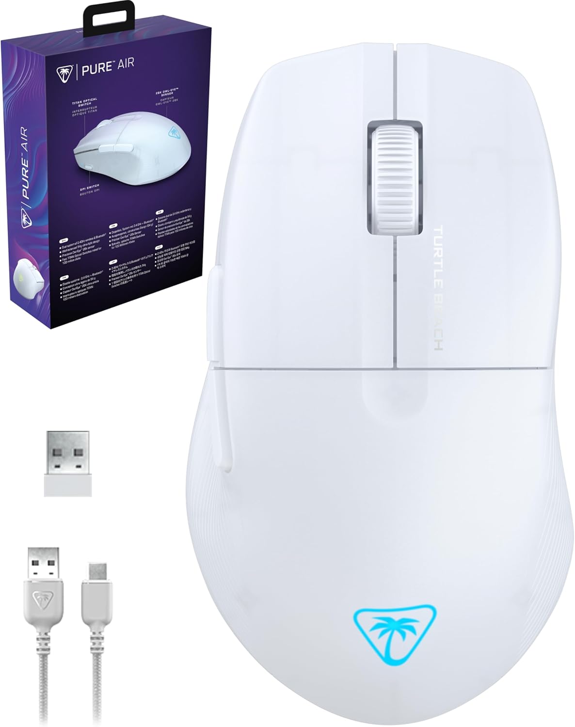 【Amazon.co.jp限定】ゲーミングマウス Kone Pure Air ホワイト 超軽量54g 26K dpi FPS対応【メーカー保証2年+代理店保証6ヶ月】