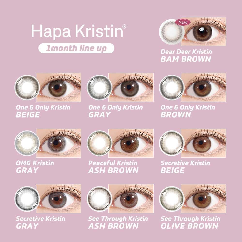 1ヶ月用ベージュカラーコンタクト Hapa Kristin 14.2mm 2枚入り