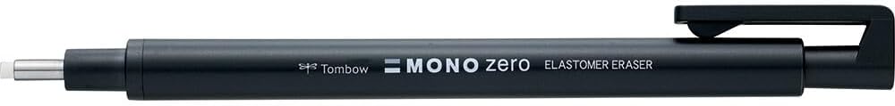 トンボ鉛筆 MONO ゼロ 丸型ペン型消しゴム ブラック 本体1本＋詰替え1パック(2本入)