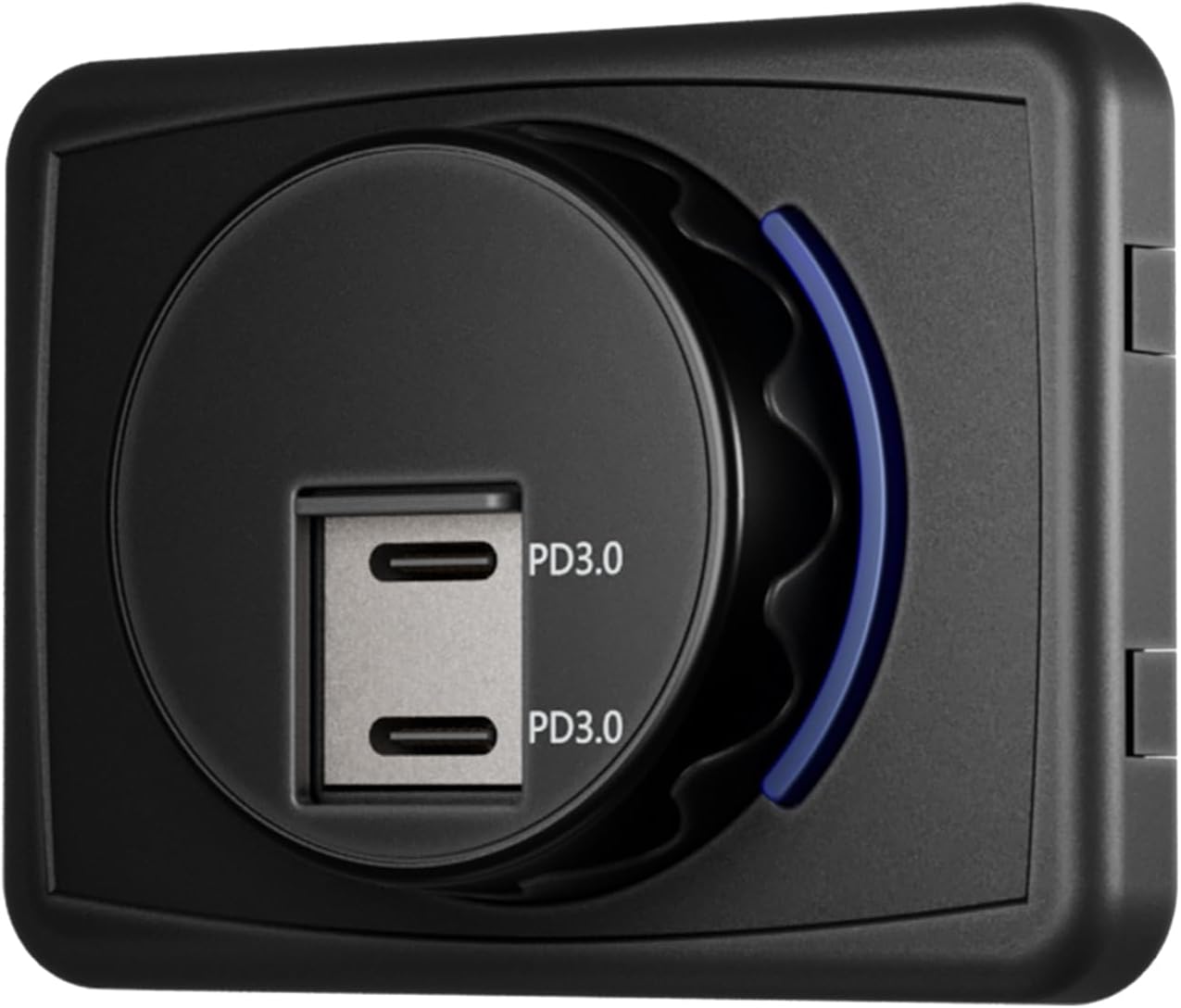 防水12V USB充電器 - PD Type-C/QC 3.0対応、RV・ボート用キャップ付き高速充電ソケット