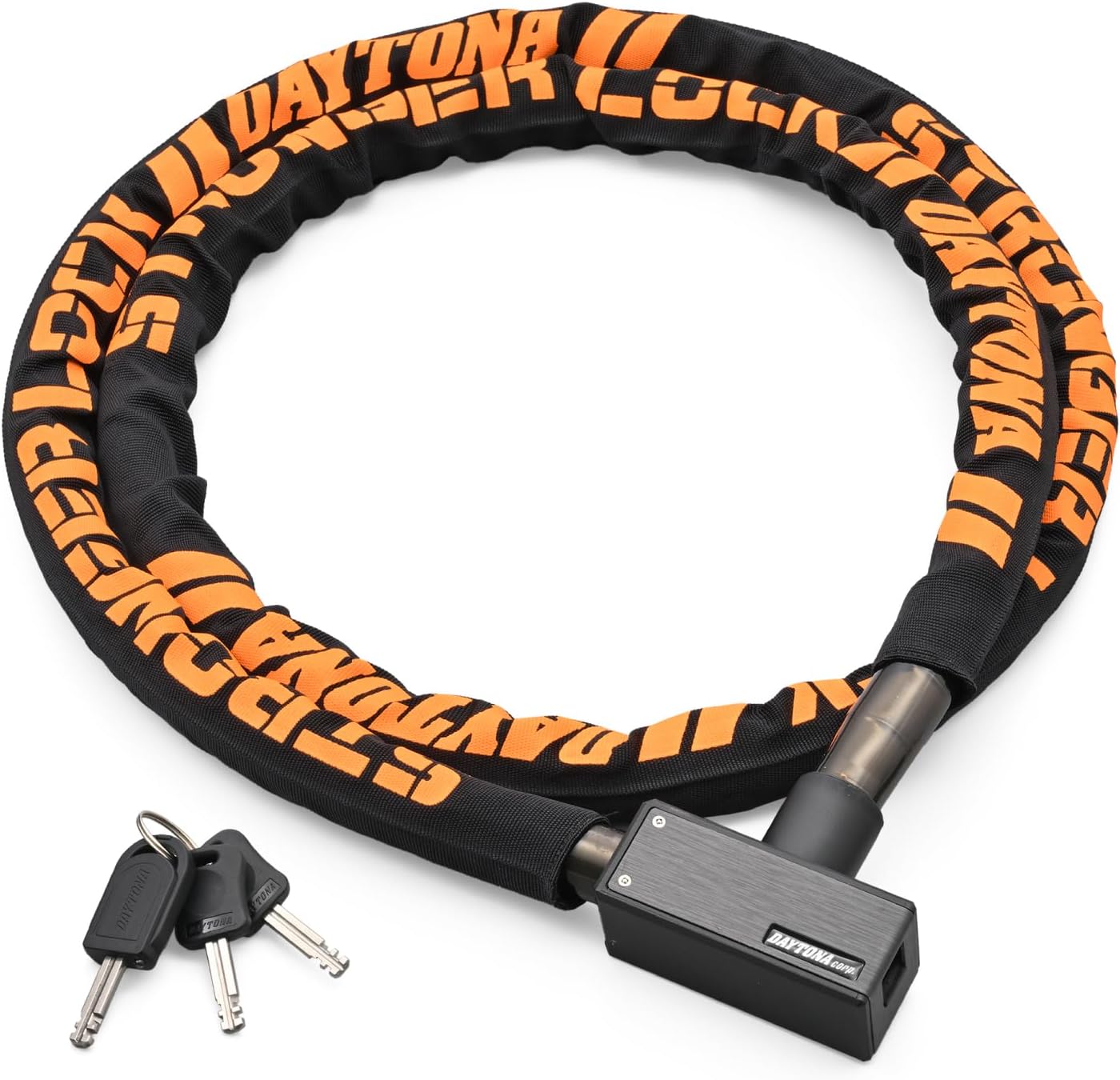 デイトナ ワイヤーロック φ20mm 強靭スチールリンク 鍵タイプ 1800mm ブラック