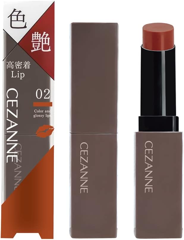 美発色のセザンヌ リップカラーシールド 02 オランジュベージュ 3.7g － ジェル膜で落ちにくい
