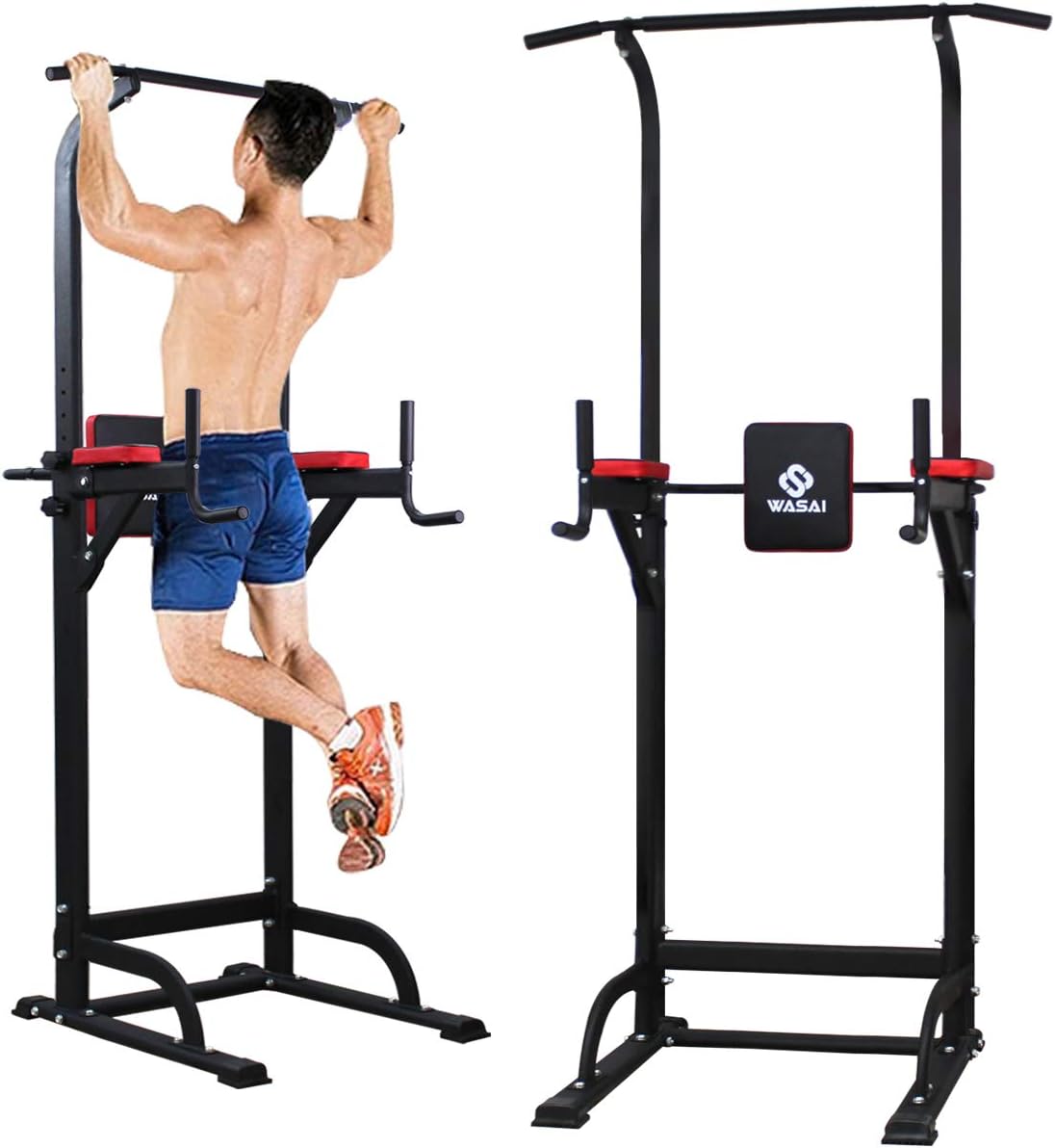 ぶら下がり健康器 懸垂バー 220cm 高さ・150kg 耐荷重 マルチジム 筋トレ器具 ホワイト ブラック