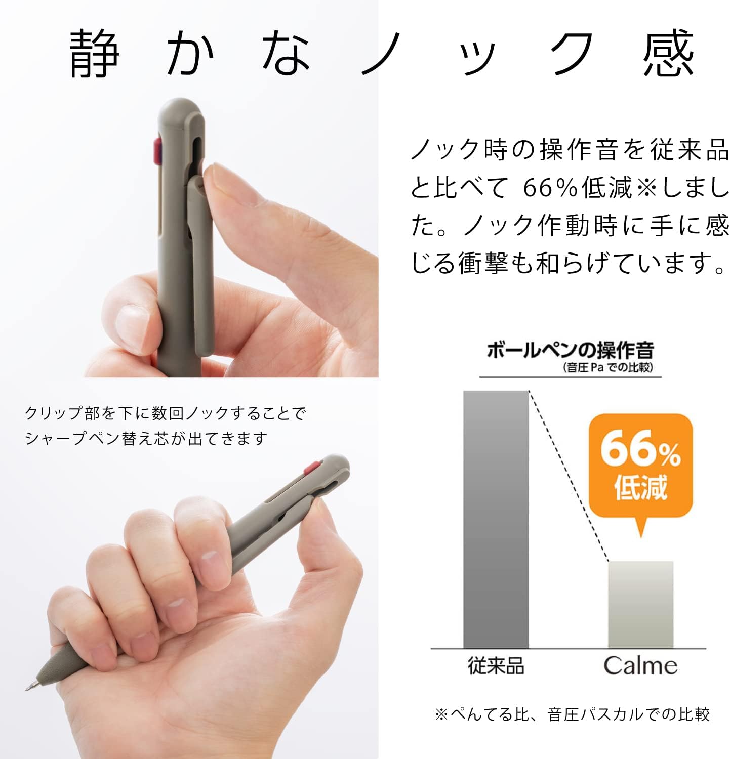 多機能ボールペン カーキ色 ぺんてる Calme 0.5mm