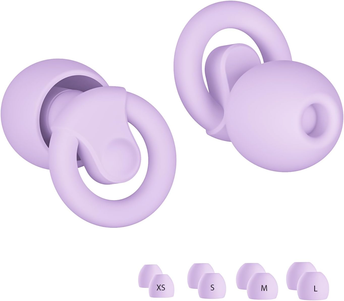 睡眠用完全遮音耳栓【ノイズキャンセリング・シリコン製】安眠グッズ (パープル)