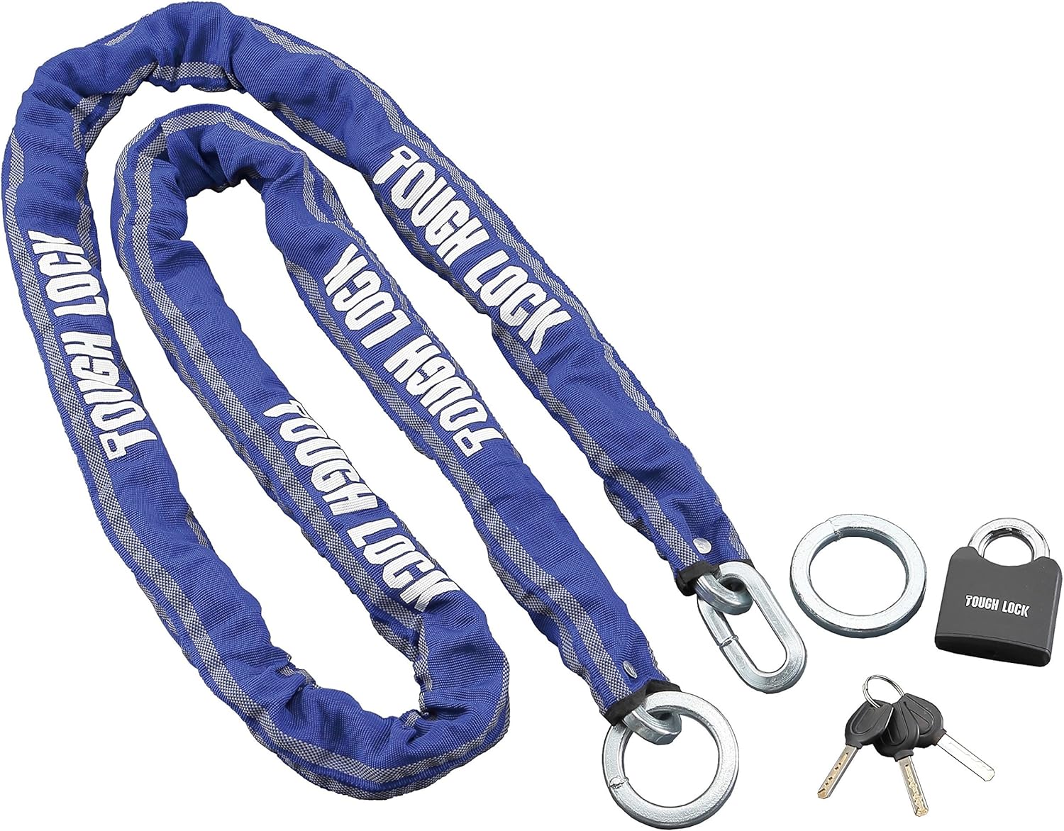 ヤマハ バイクロック チェーン＋パッドロック 2.5m ブルー YL-01