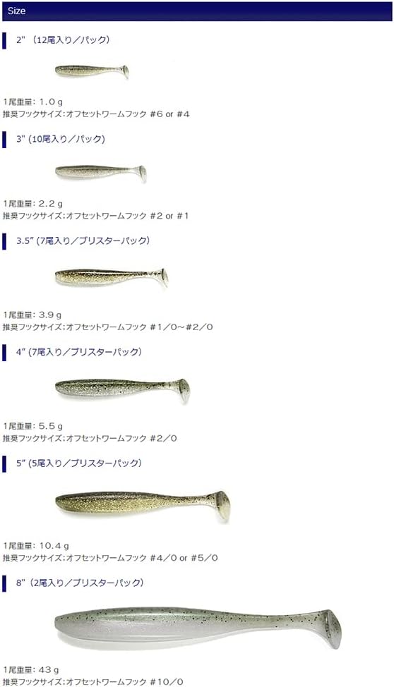 ケイテック イージーシャイナー スイムベイト 2インチ～8インチ