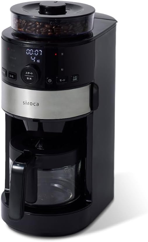 コーン式全自動コーヒーメーカー SC-C112 ブラック/ステンレスシルバー【2023年モデル・最大4杯用】