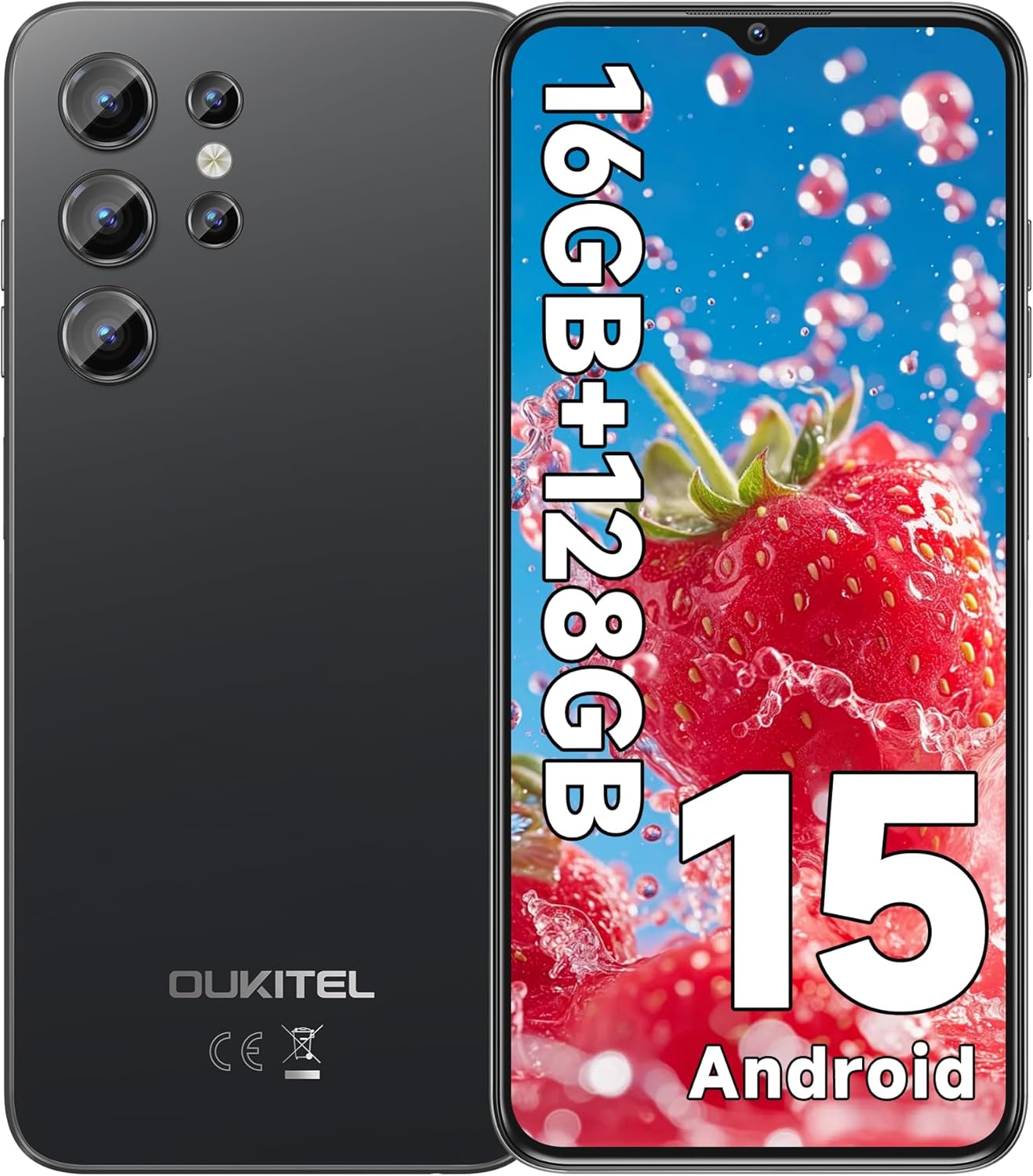 OUKITEL C1 SIMフリースマートフォン 16GB RAM+128GB ROM 6.52インチHD画面 5150mAhバッテリー 13MP+5MPカメラ デュアルSIM対応