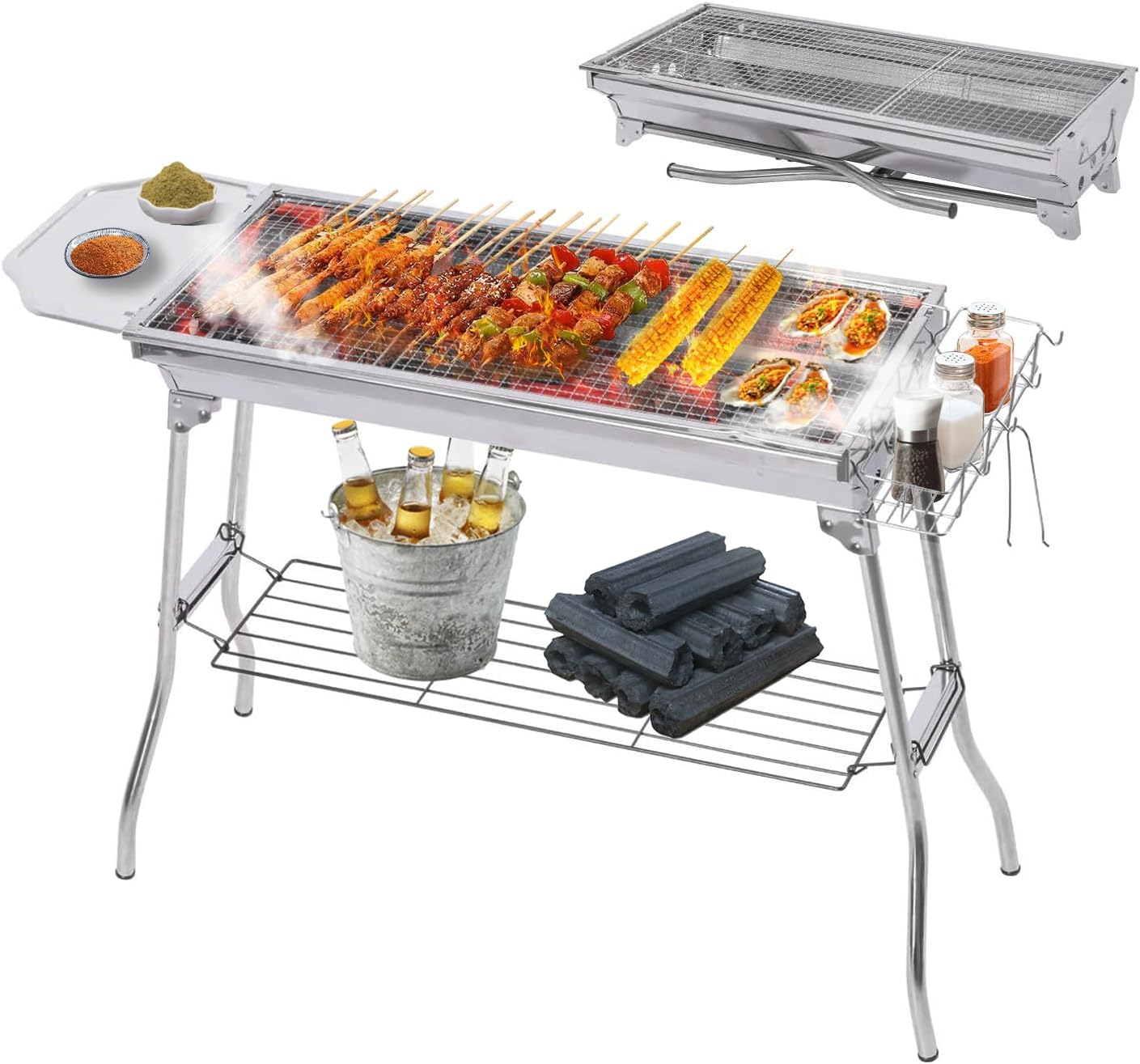 コンパクト折りたたみBBQグリル 大人数対応 アウトドア用