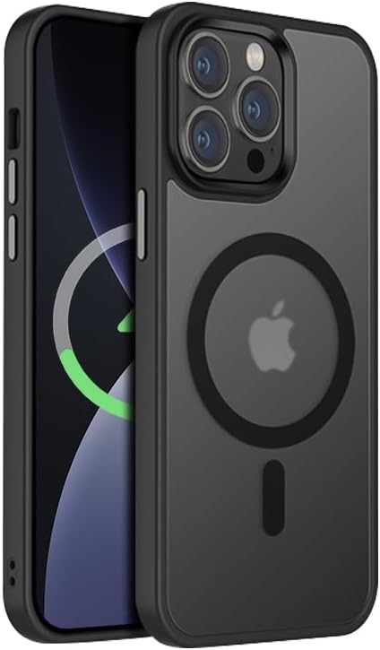 MagSafe対応・耐衝撃iPhone 14 Proケース 半透明ブラック