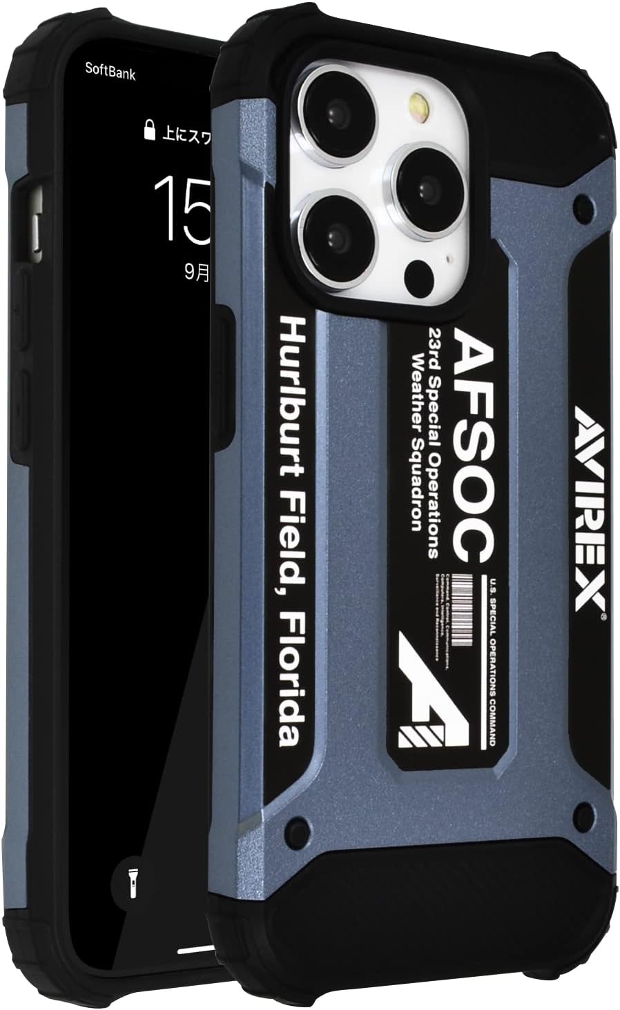 iPhone14 Pro ケース 耐衝撃 アヴィレックス アーミータフ (ブルー) 6.1インチ用