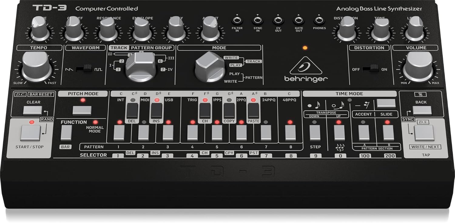 アナログベースラインシンセサイザー TD-3-BK【Behringer】