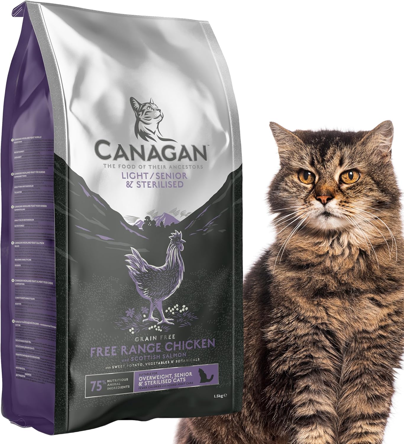 ライト・シニア猫用グレインフリーキャットフード チキン&サーモン (1.5kg)