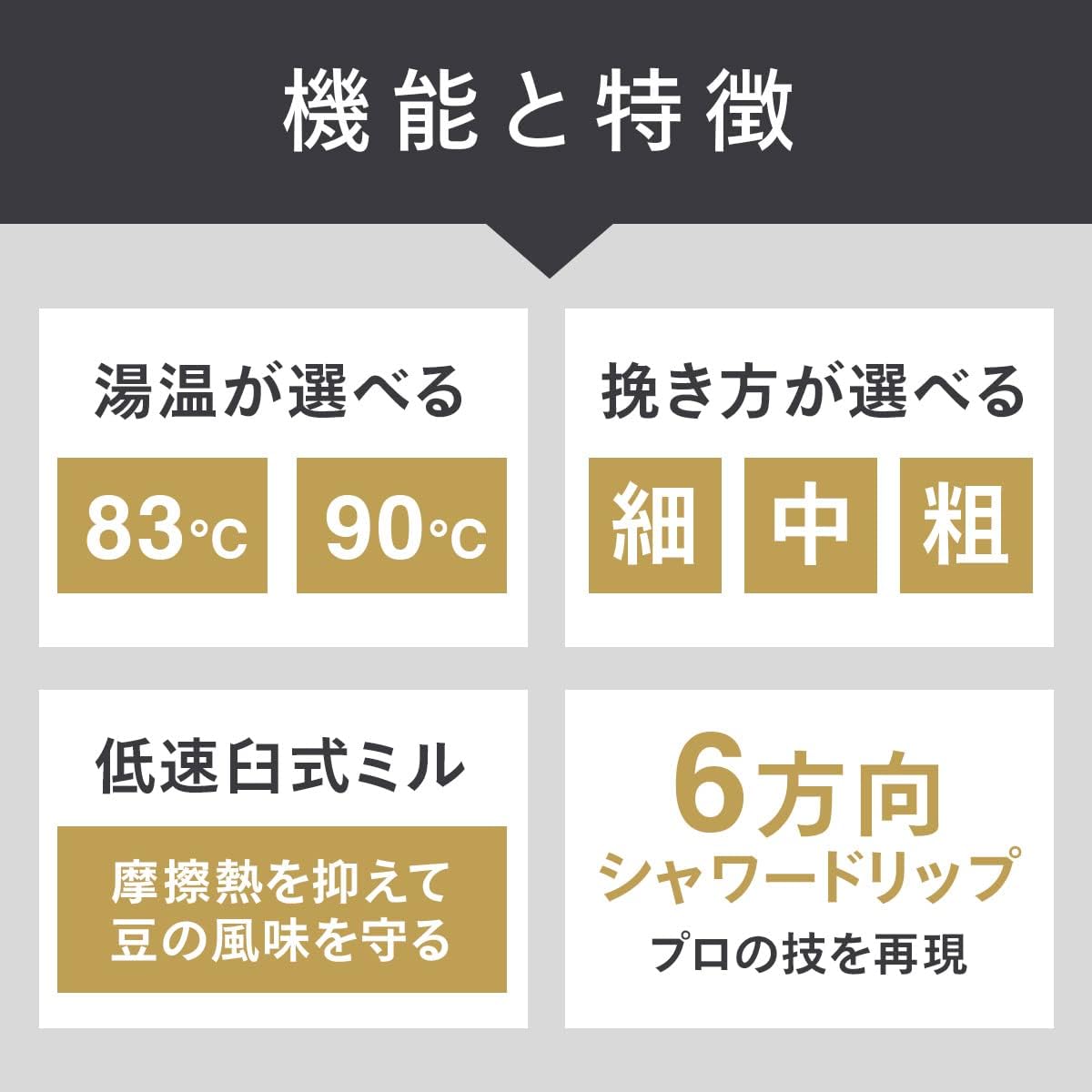 全自動ミル付きコーヒーメーカー 豆から3杯用 ブラック CM-D457B