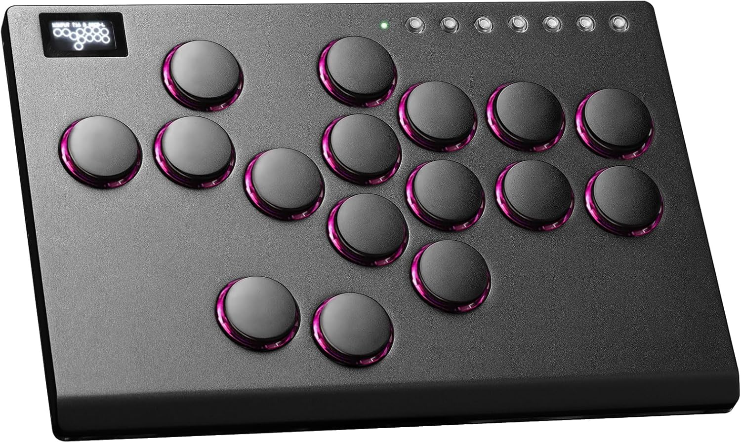 アケコン レバーレスコントローラー 膝置き対応 超薄型 16ボタン RGB LEDライト付き PC/Switch/PS4/PS3用 日本語説明書付き (M16ブラック)