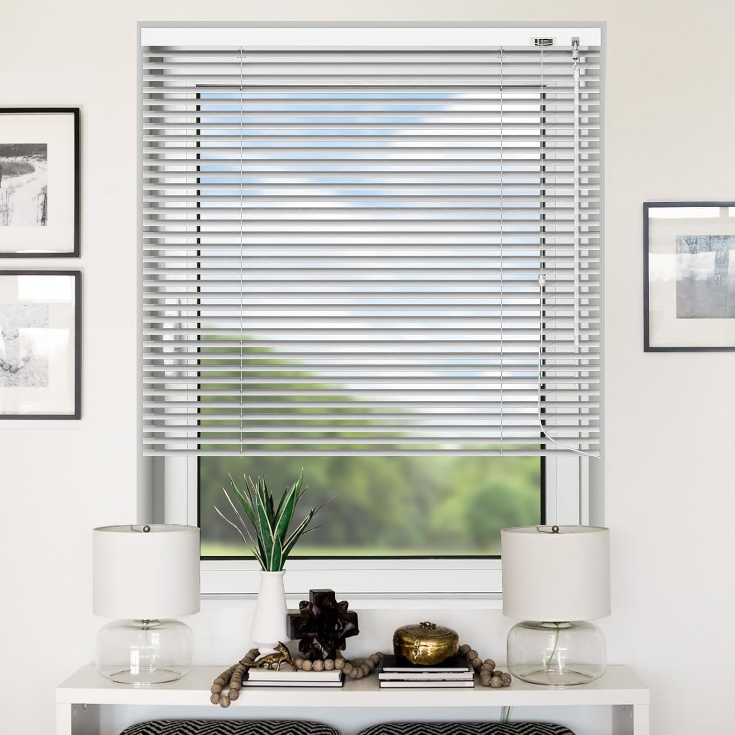 防水アルミブラインド 目隠し 90x180cm ホワイト 簡単取り付け