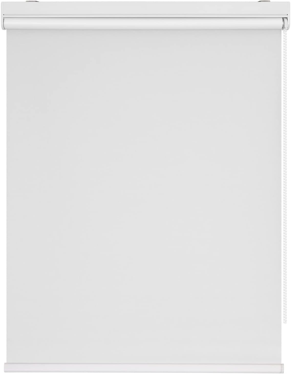 1級遮光ロールスクリーン 無地 チェーン式 UVカット・防音・断熱 (ホワイト 幅90x丈180CM)