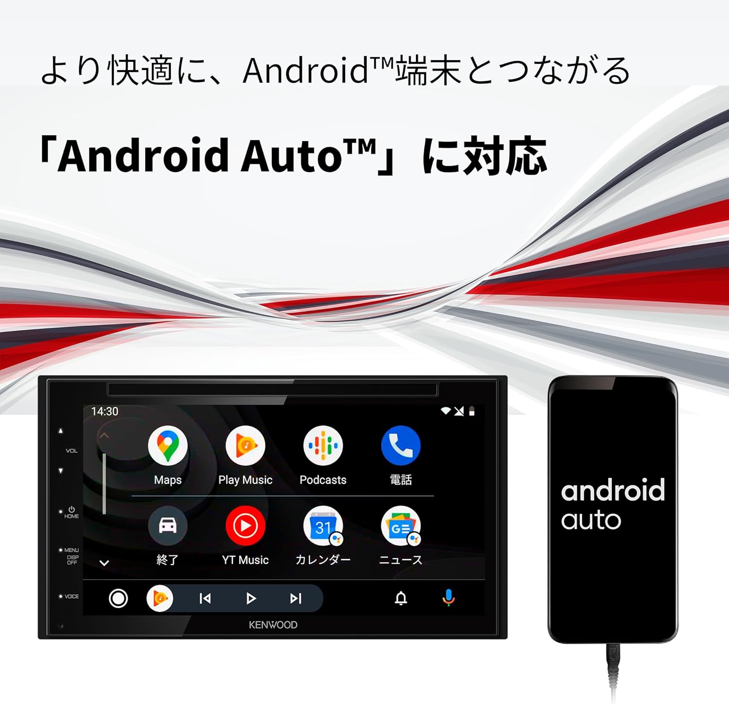 スマートフォン連携7インチディスプレイオーディオ Kenwood DDX5020SR (DVD/CD/USB/Bluetooth/Apple CarPlay/Android Auto対応)