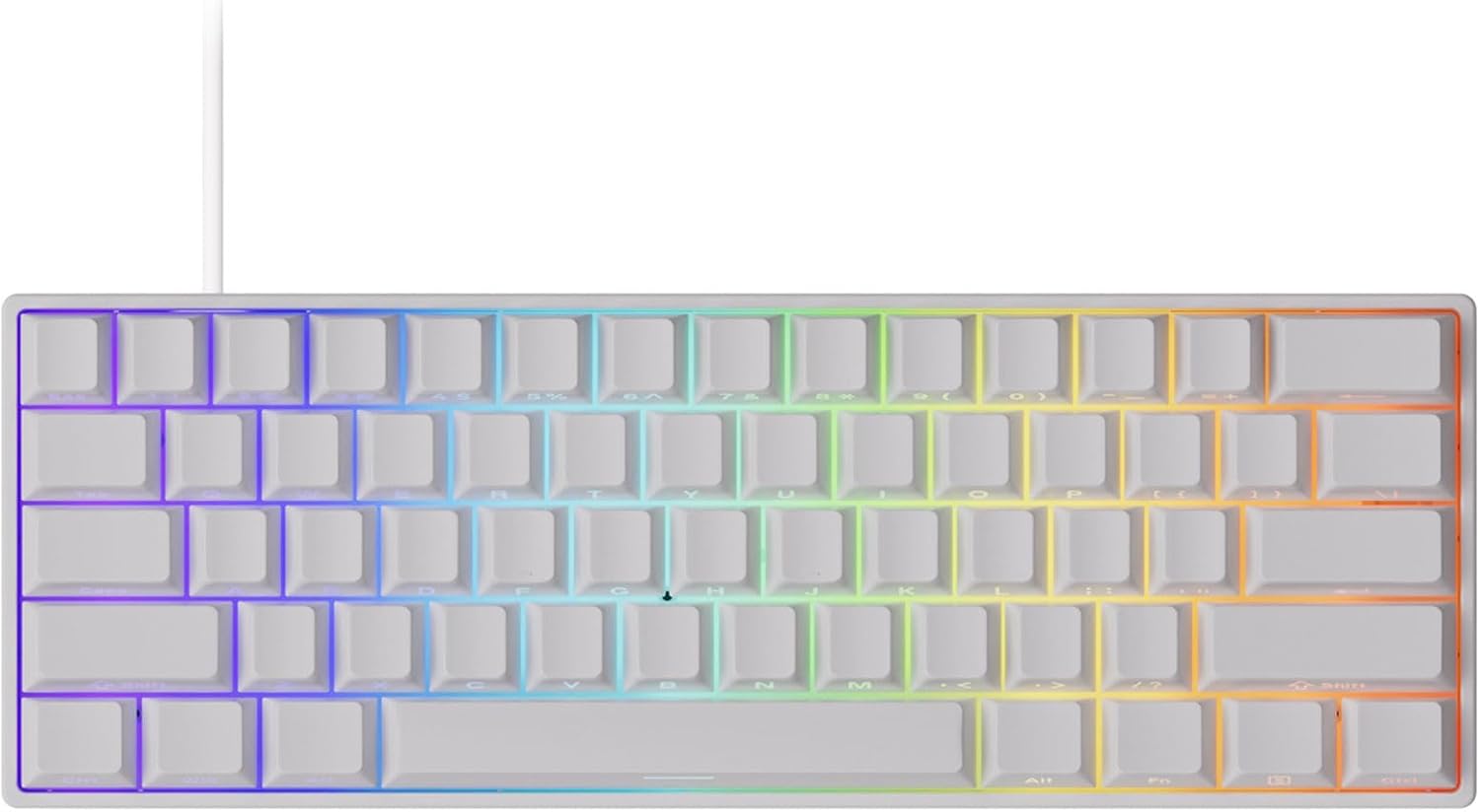FUN60 Pro SP 有線ゲーミングキーボード 英語配列 ハイパフォーマンス HEセンサー 8K対応 ホットスワップ可 ホワイト