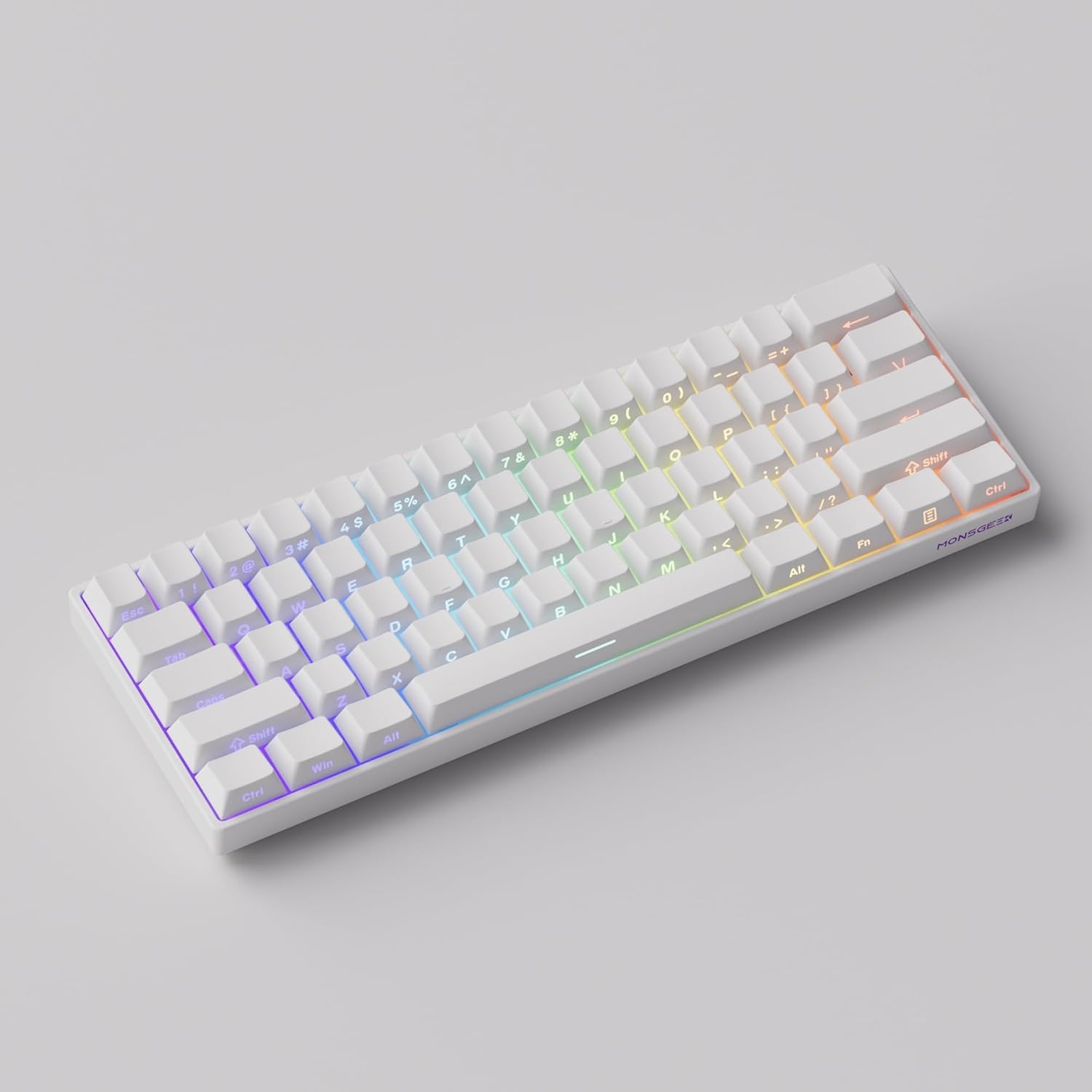 FUN60 Pro SP 有線ゲーミングキーボード 英語配列 ハイパフォーマンス HEセンサー 8K対応 ホットスワップ可 ホワイト
