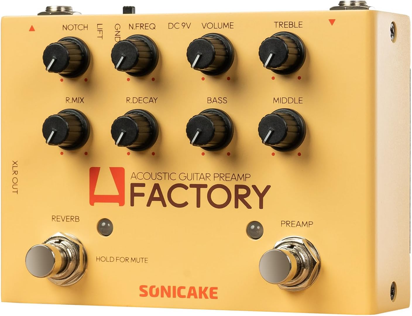 アコースティックギター用 SONICAKE プリアンプ＆リバーブエフェクター