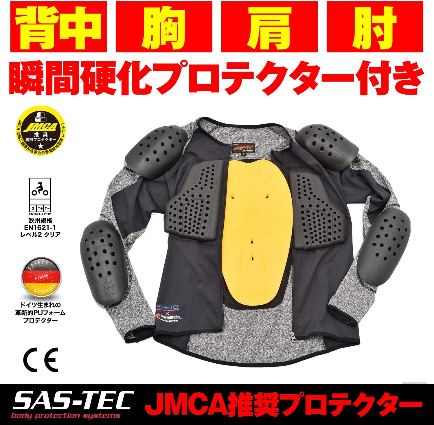 デイトナ SAS-TEC バイク用 プロテクター インナーウェア CE規格 グレー Lサイズ