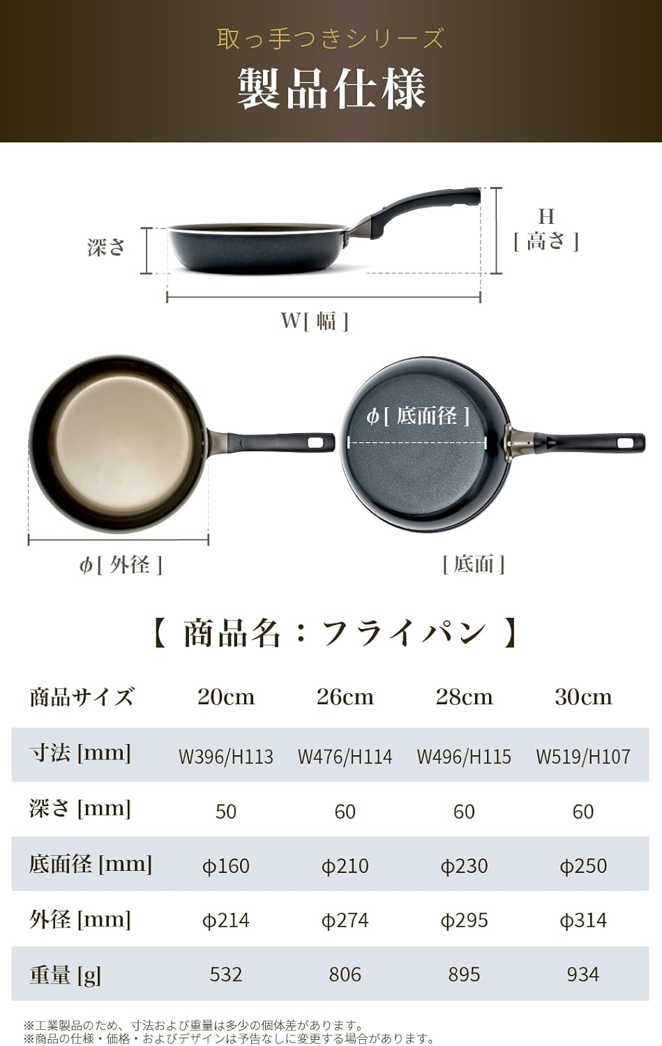 IH・ガス対応 28cm SURUTTOフライパン - 軽量・こびりつきにくいフッ素＆セラミックコーティング