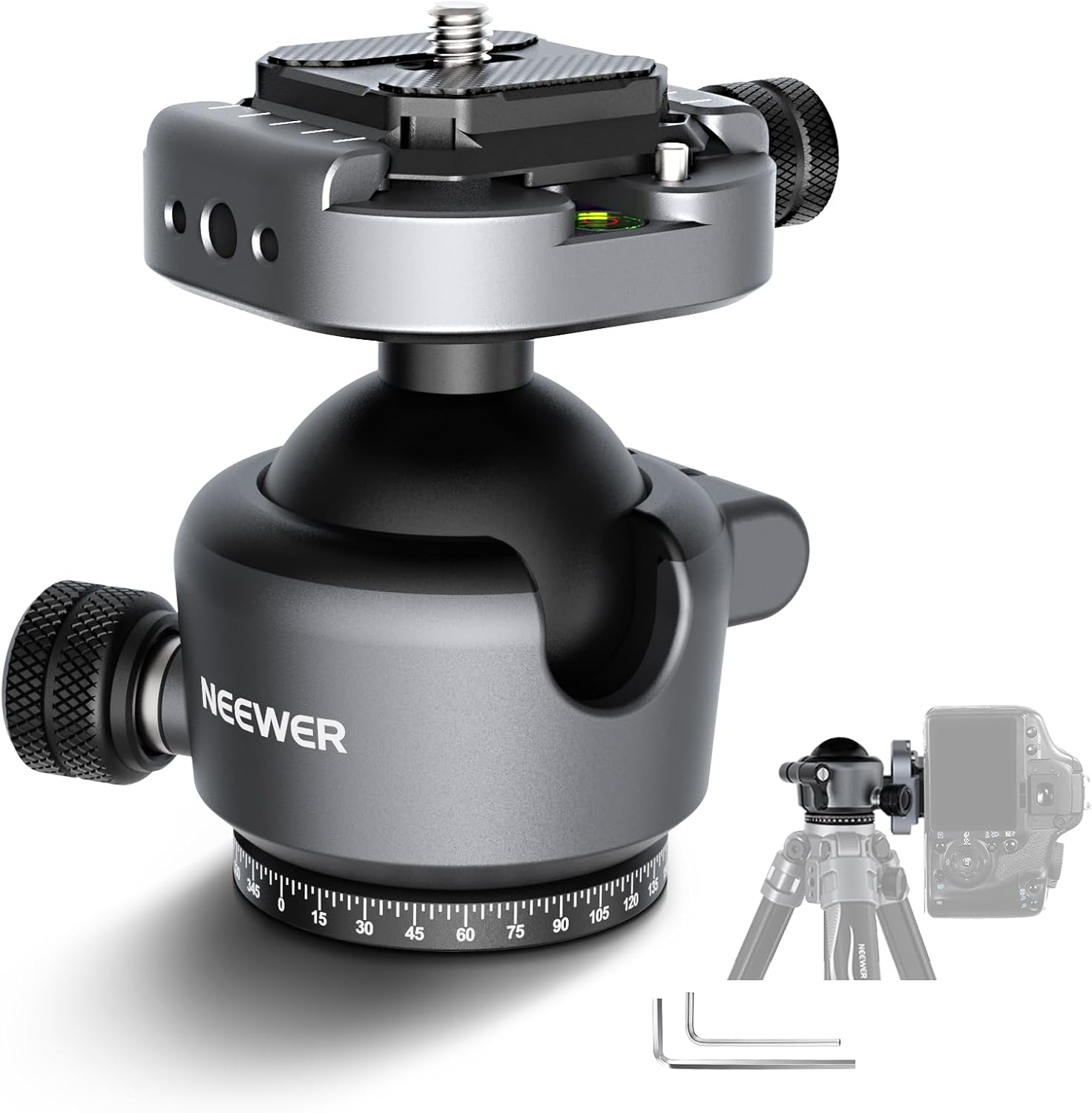 NEEWER 360°回転・90°傾斜対応 低重心ボールヘッド 三脚雲台 最大荷重10kg コンパチブル Peak Design Capture