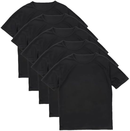 速乾性ポリエステル無地Tシャツ メンズ 5枚組