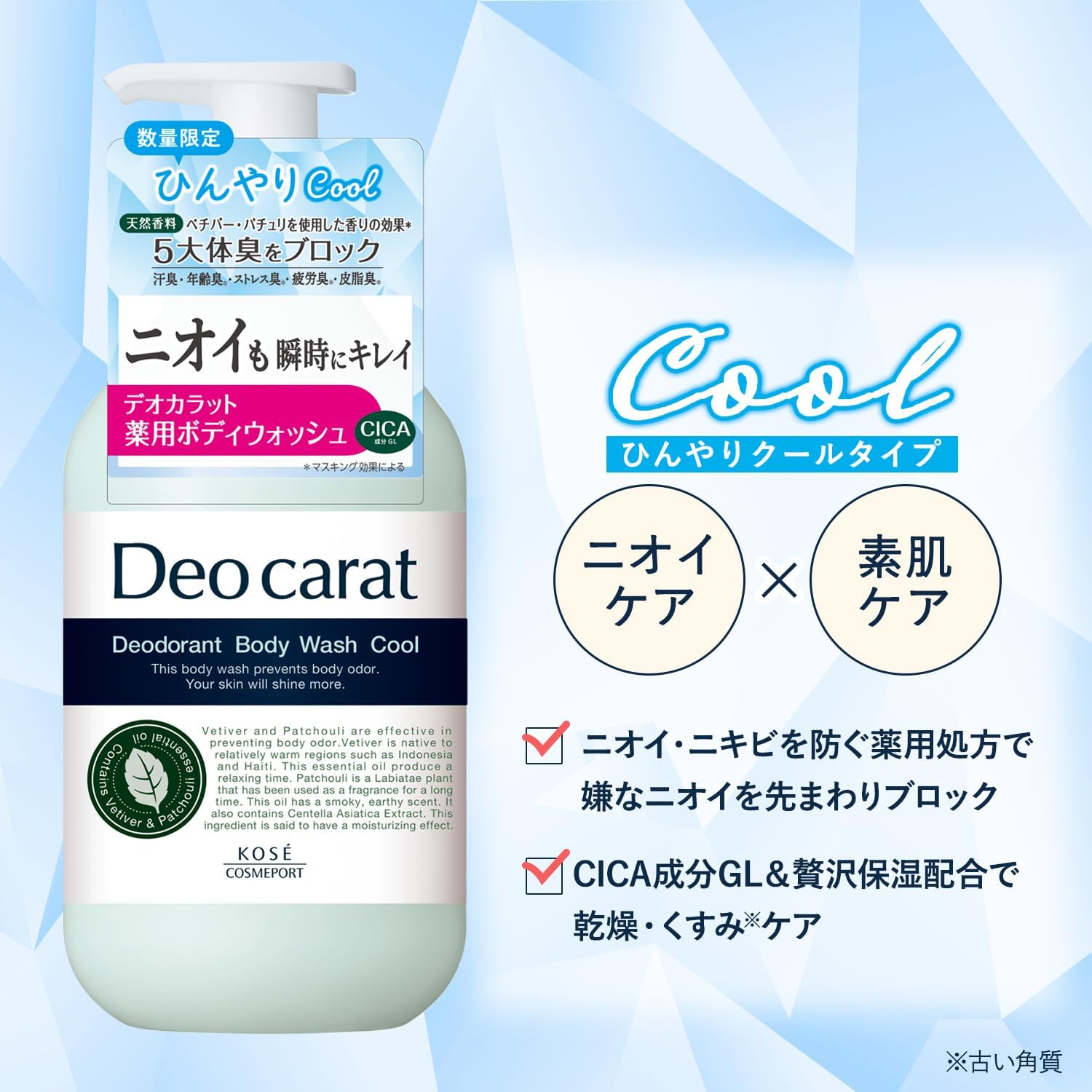 薬用ボディウォッシュ クール【医薬部外品】デオカラット 450mL