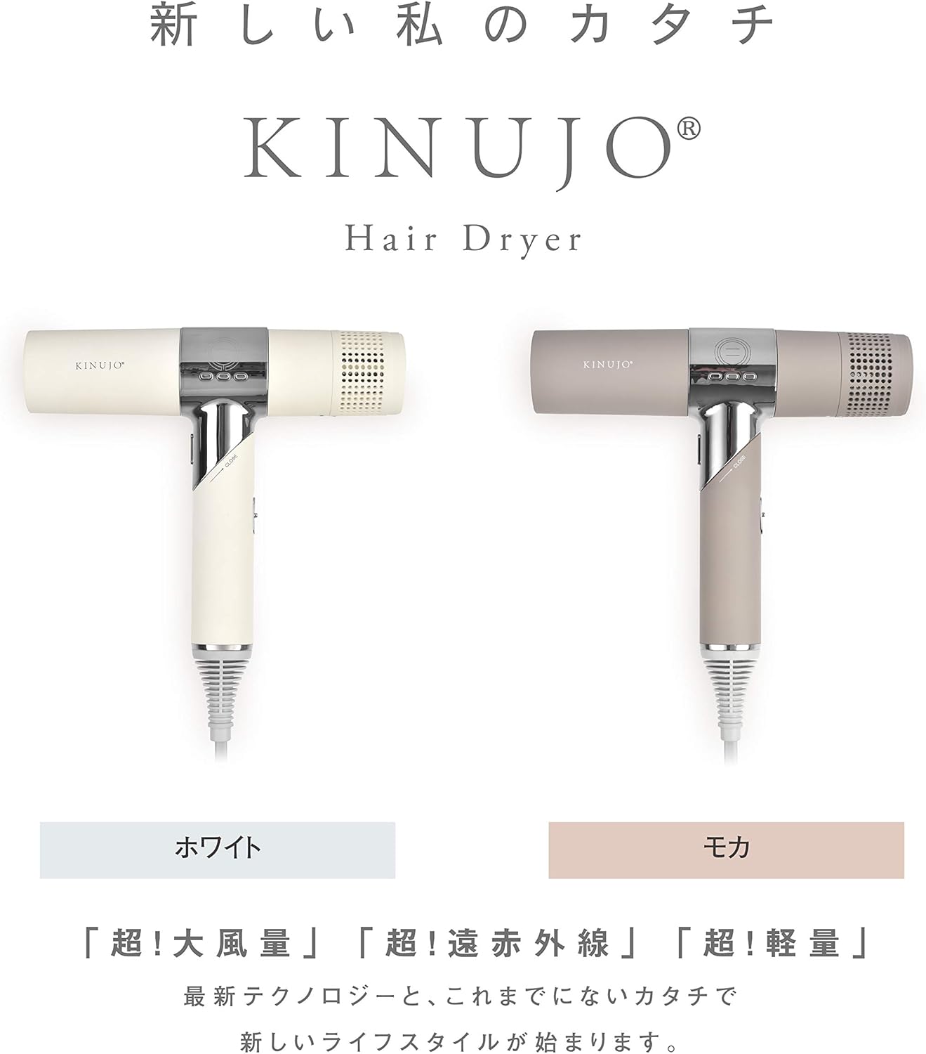 マイナスイオン機能付き大風量ヘアドライヤー ホワイト