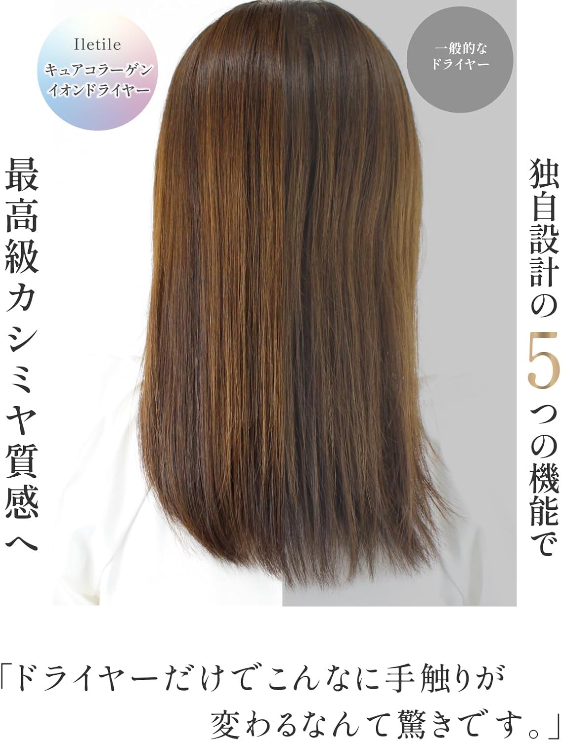 美容師開発 コラーゲン遠赤外線マイナスイオンヘアドライヤー 大風量 速乾 低温タイプ
